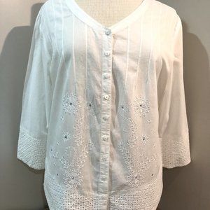 Kerrybrooke cream fitted blouse